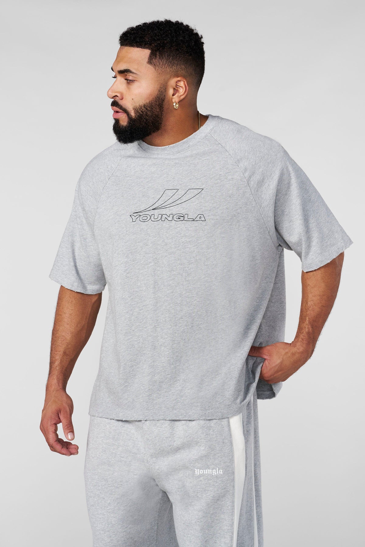 4269 - CLEAN CUT RAGLAN TEES - HEATHER GREY