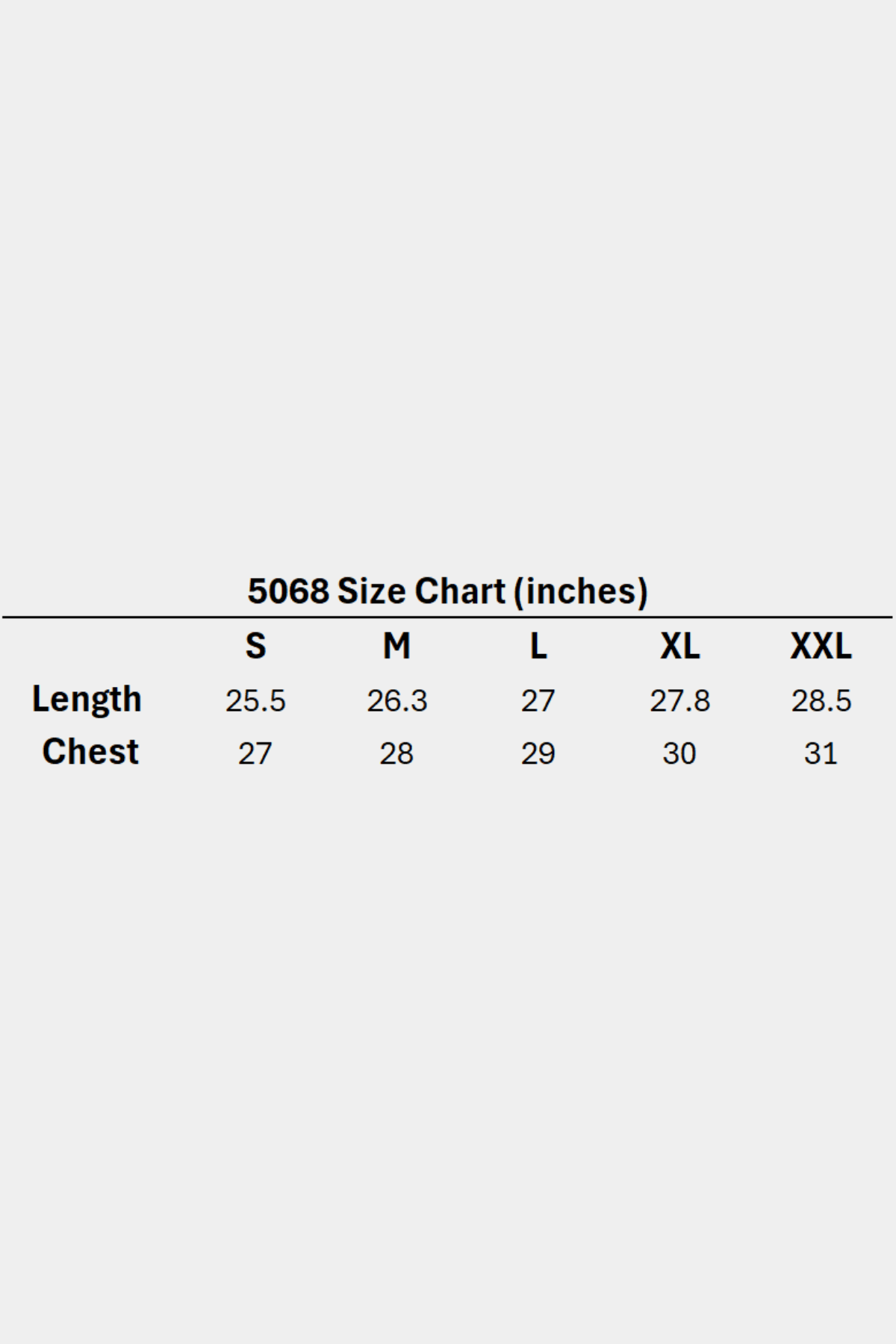 5068 - TABLA DE TALLAS