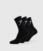 CREW SOCKS 3PK - BLACK